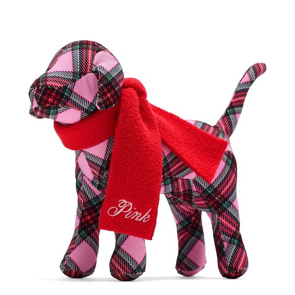 Victoria's Secret PINK Mini Dog Pink Plaid With Red Scarf NWT - Picture 3 of 12